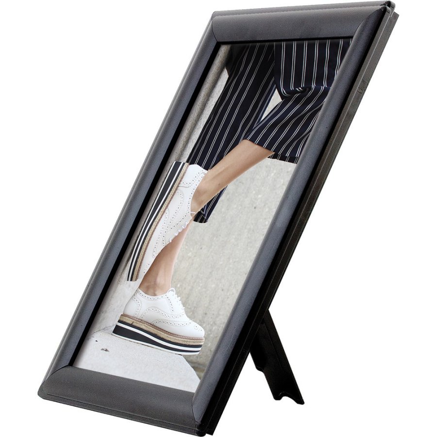 Foto-Klapprahmen mit 25mm Aluminiumprofil, schwarz - A4