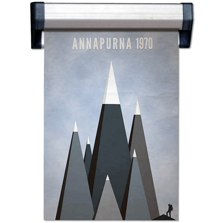 Posterleiste - Fast Note Posterschiene mit 30mm Aluminiumprofil, silber - 125,5 cm