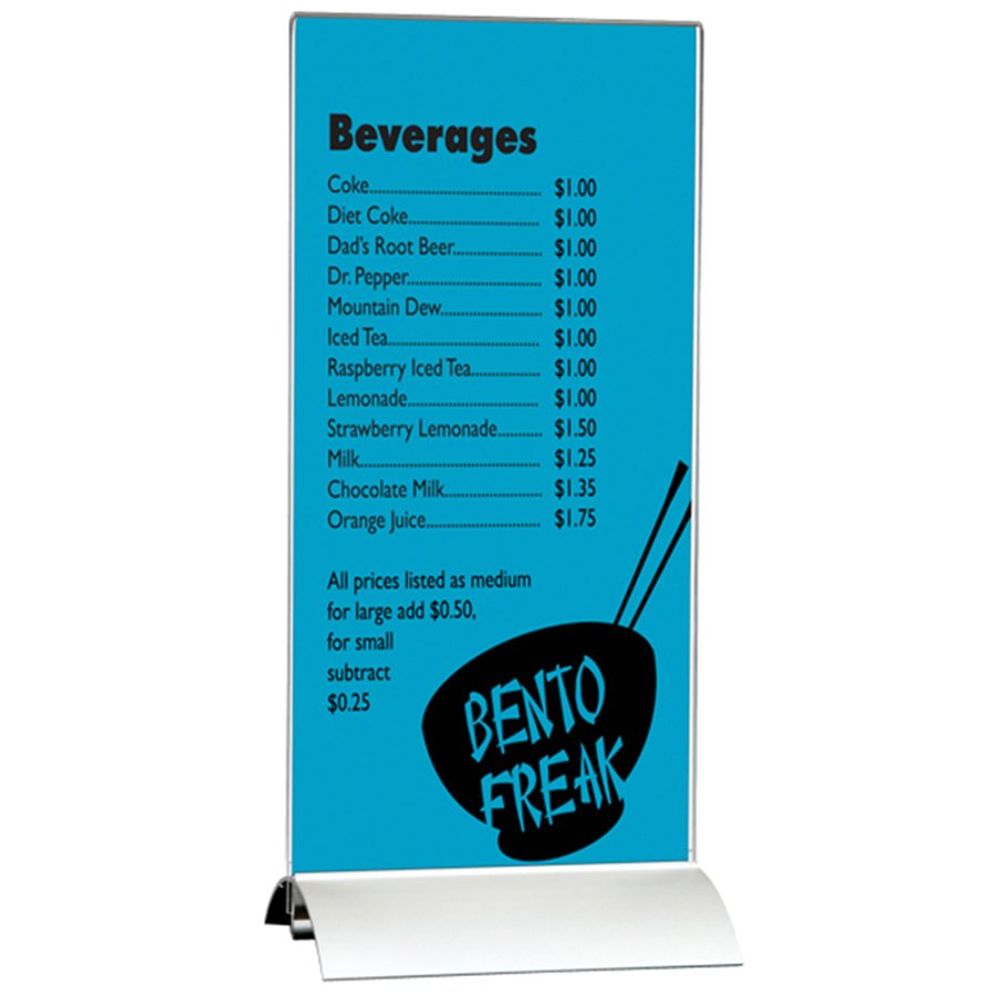 Swing Wing Men&uuml;kartenhalter vertikal - M65 Flyer - 9,9 x 21 cm