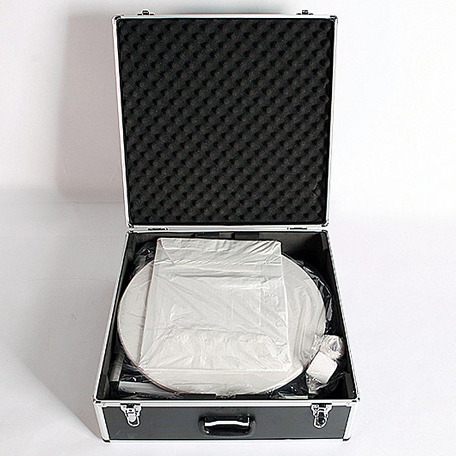 Cirkel Messetisch mit Koffer