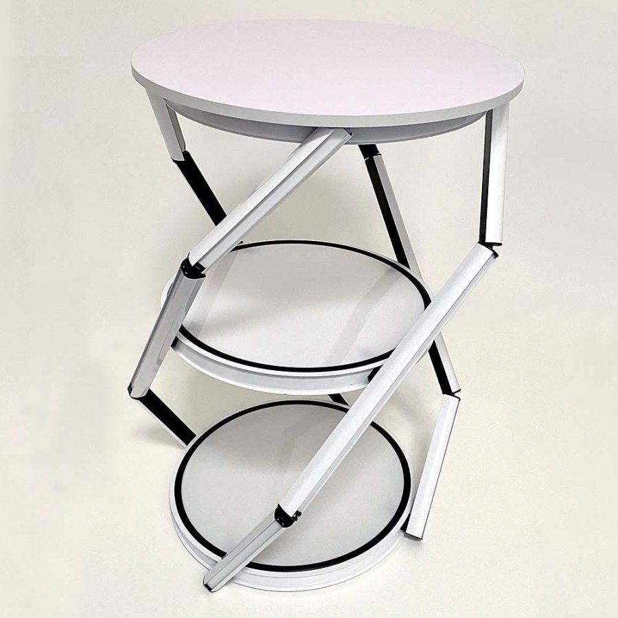 Cirkel Messetisch mit Koffer