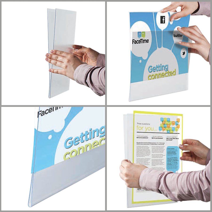 Fenster-U-Tasche, doppelseitig A4 - vertikal