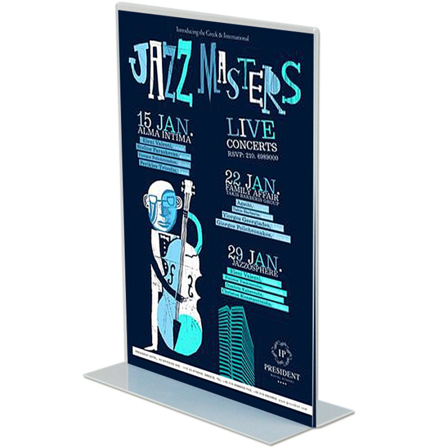 T - Men&uuml;kartenhalter vertikal - A6 - 10,5 x 14,8 cm