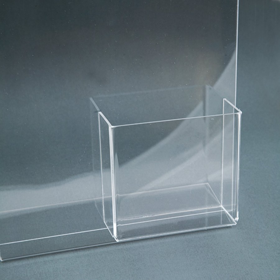 L - Men&uuml;kartenhalter A4 mit Visitenkartenhalter - horizontal