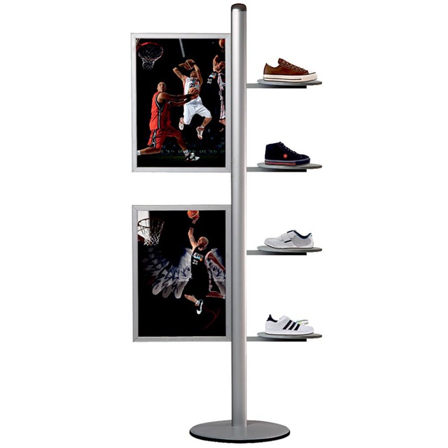 Multi Stand Prospekthalter 16 - Doppelseitig mit 2x50x70 Slide-in + 50cm Banner