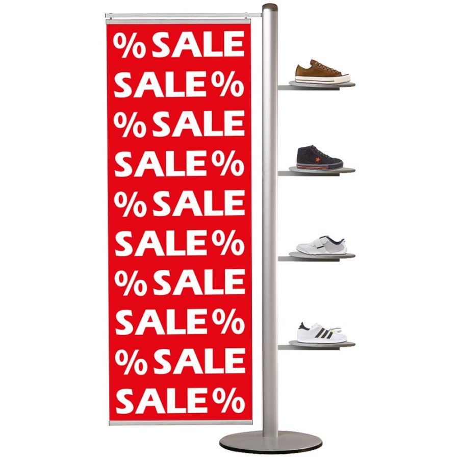 Bannerdisplay, MultiStand, doppeltseitig, 2 Banner, 60 cm