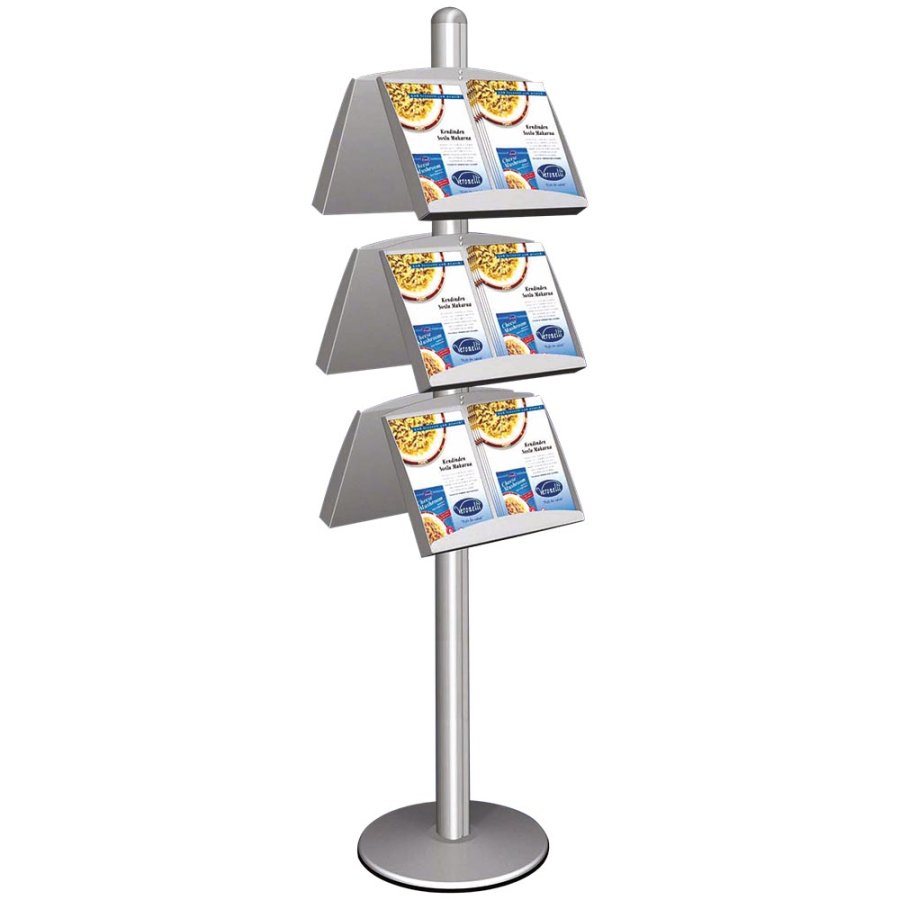 Multi Stand Infost&auml;nder Doppelseitig - 6xA3 - 29,7x42 cm gro&szlig;e Stahlregale