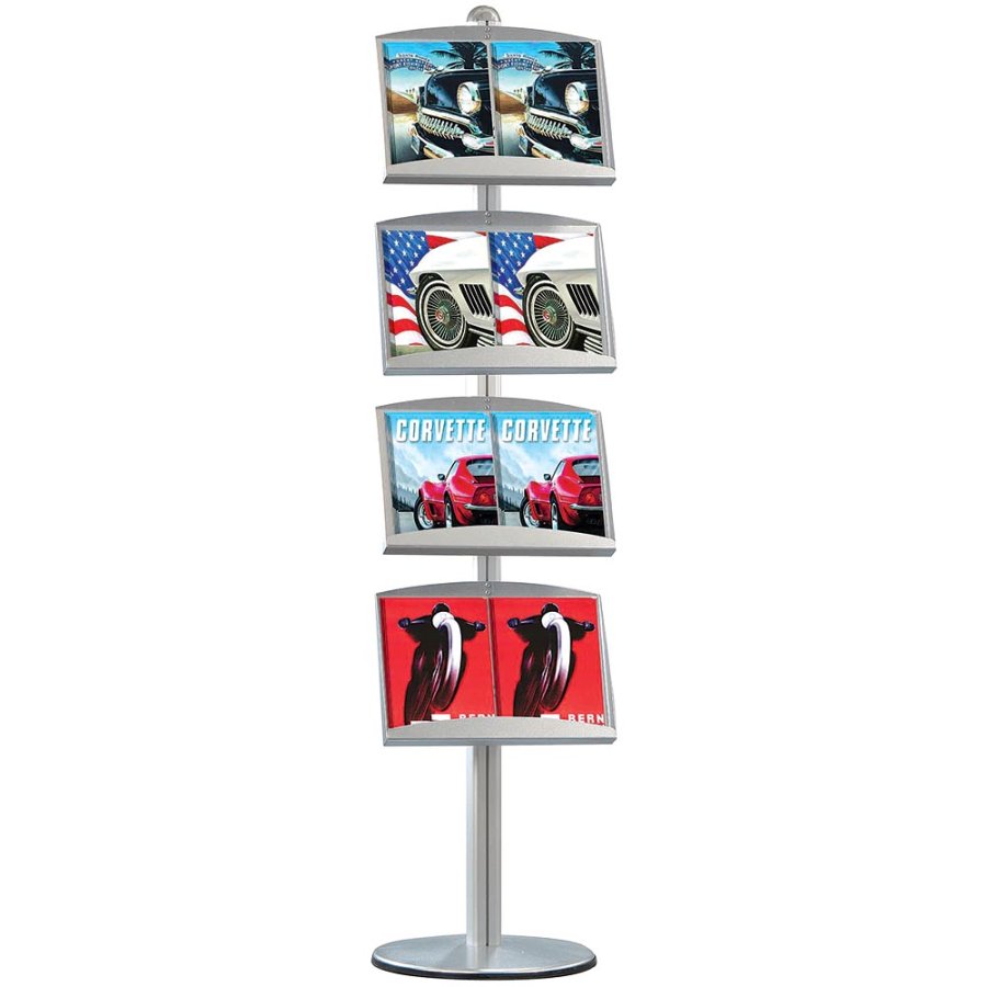 Multi Stand Infost&auml;nder einseitig - 4xA3 - 29,7x42 cm gro&szlig;e Stahlregale