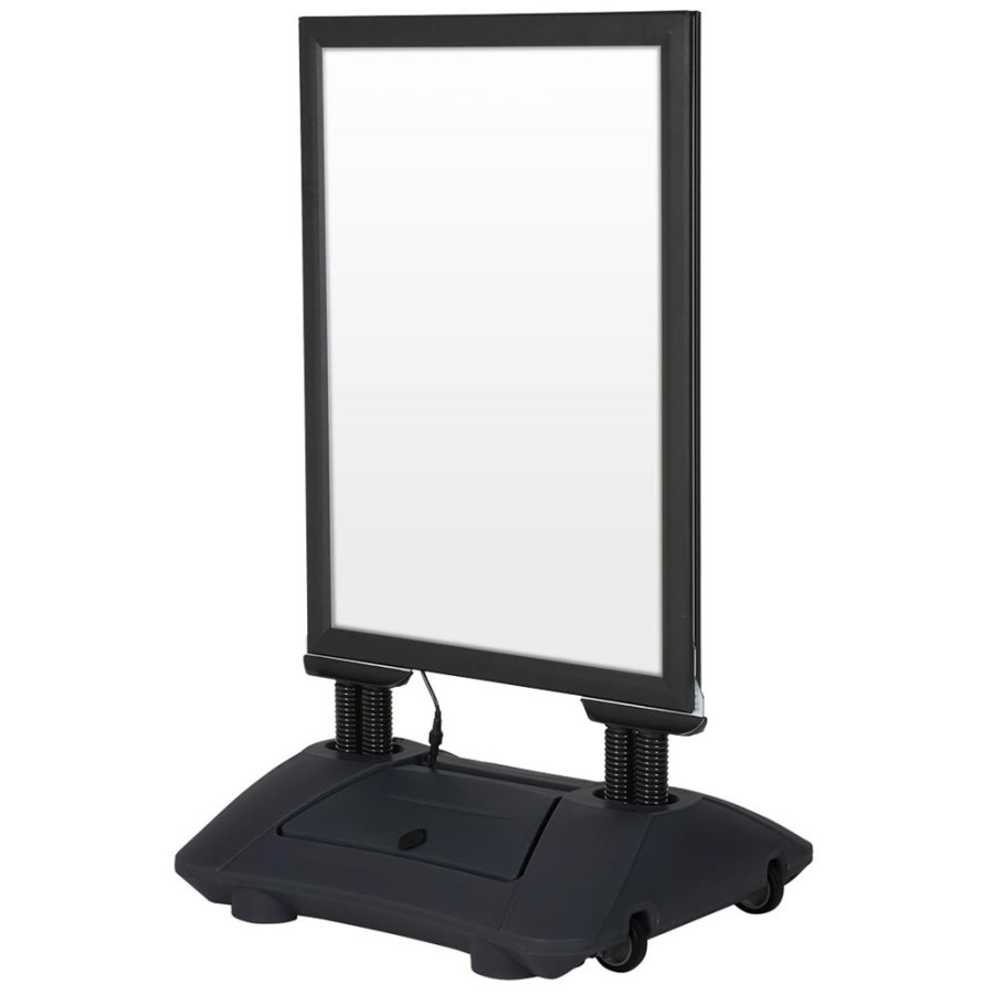 Wind-LED Pro Waterbase Kundenstopper, 44mm Rahmen, A1 - inkl. Batterie. Schwarz