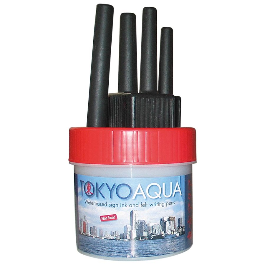 Tokyo Aqua - 4 Filzpinsel ohne Tinte - Rot