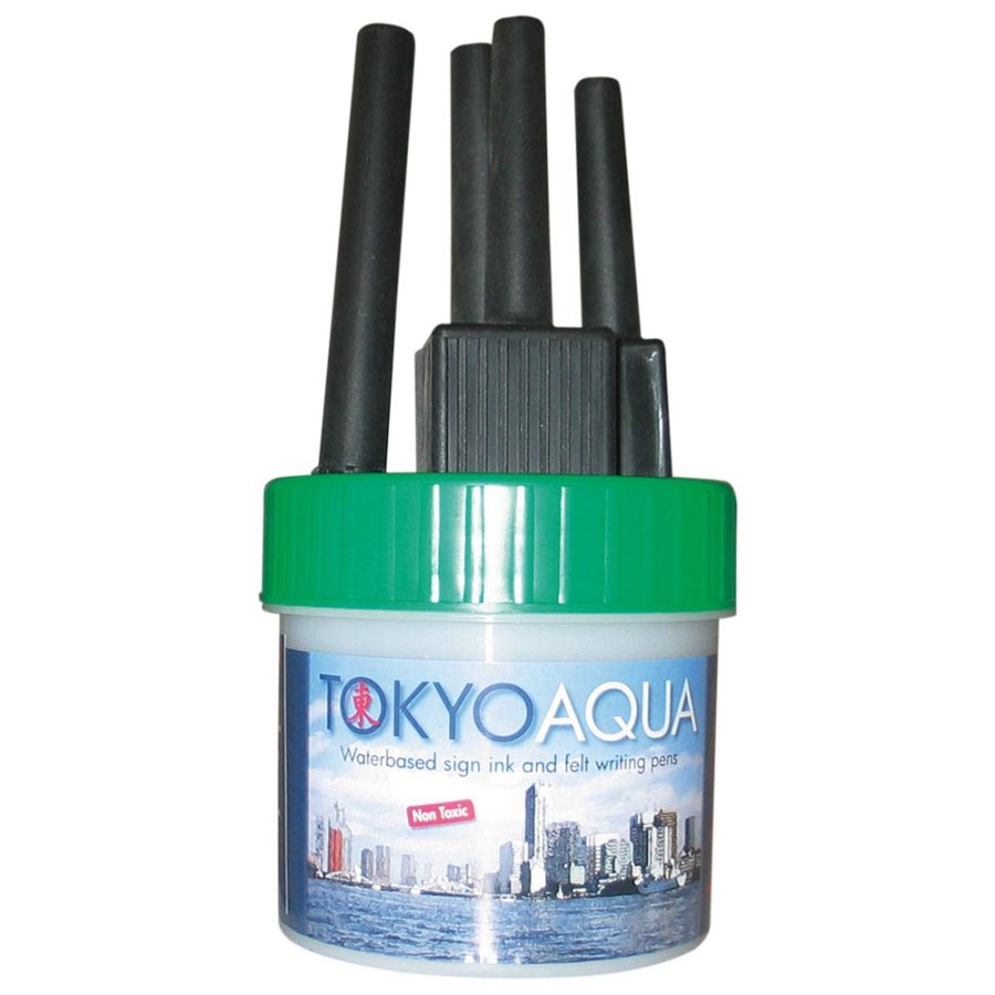 Tokyo Aqua - 4 Filzpinsel ohne Tinte - Gr&uuml;n