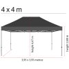 Pavillon/Veranstaltungszelt Lux aus wasserfestem Polyester, silber/schwarz - 4x4 m #2