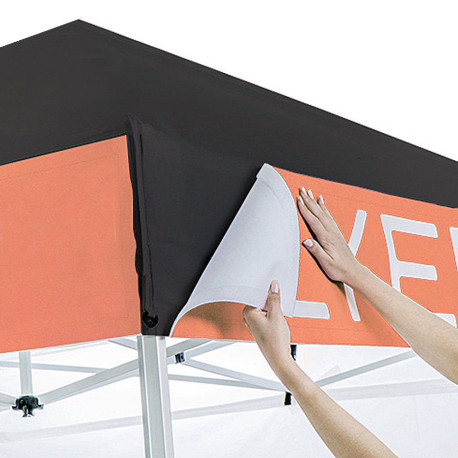 Pavillon/Veranstaltungszelt Lux aus wasserfestem Polyester, silber/schwarz - 4x4 m