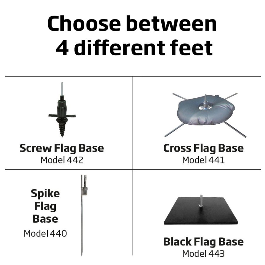 Beachflag, Outdoor-Bow, Large schwarzes Stangensytem