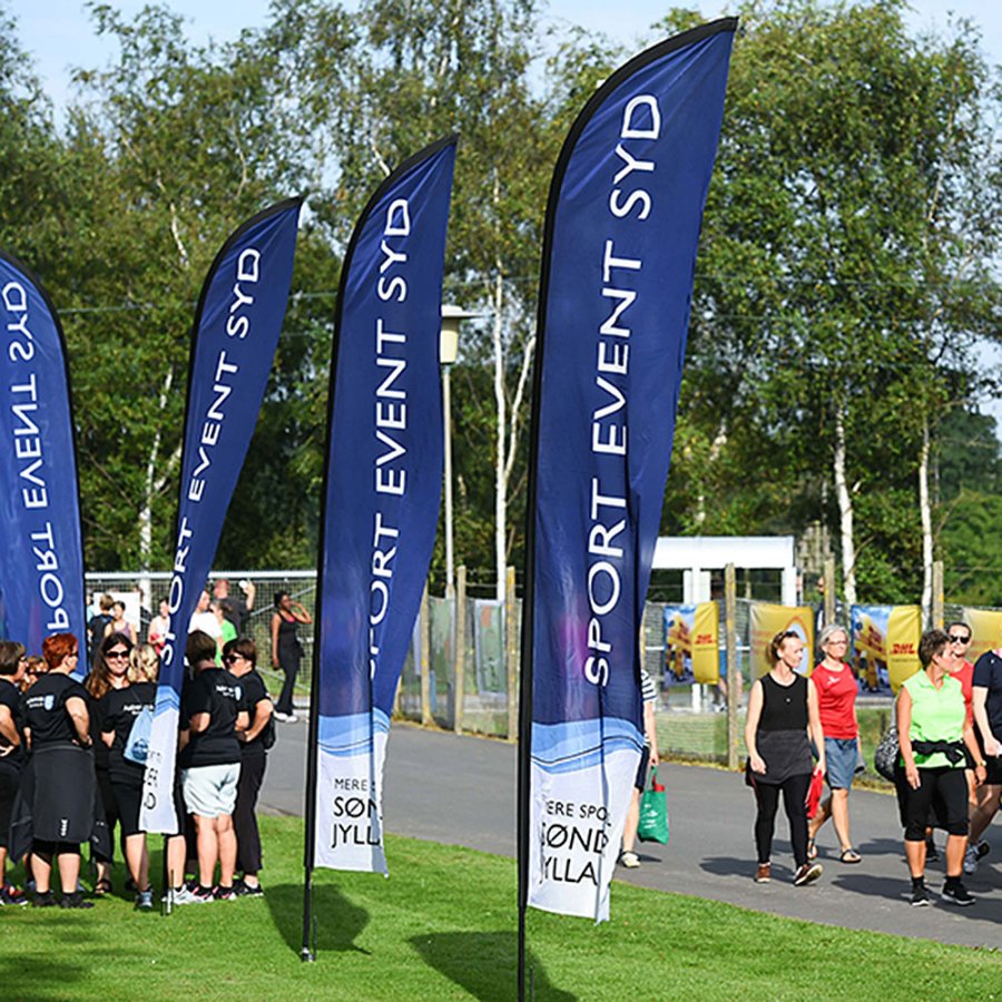 Beachflag, Outdoor-Bow, Large schwarzes Stangensytem