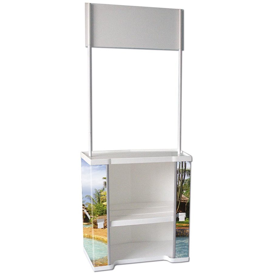 Basic Messe Theke Wei&szlig;, mit Tasche