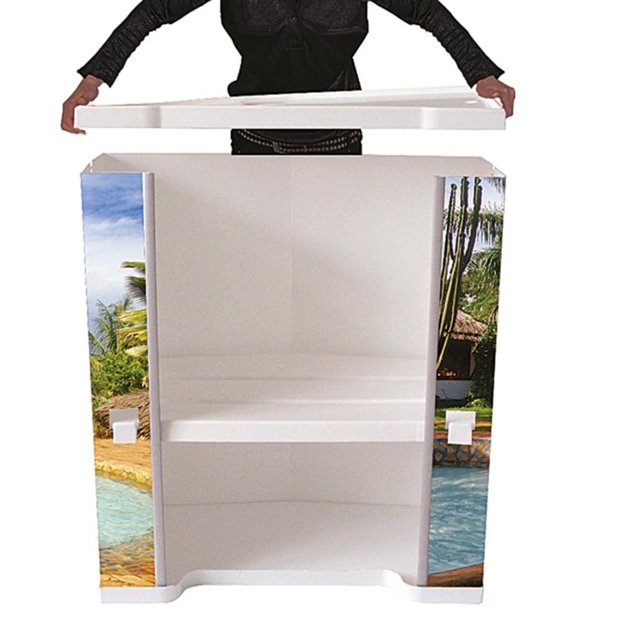 Basic Messe Theke Wei&szlig;, mit Tasche