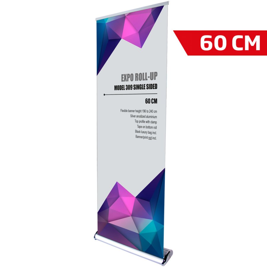 Expo Roll-up, silber, einseitig, 60 x 240 cm