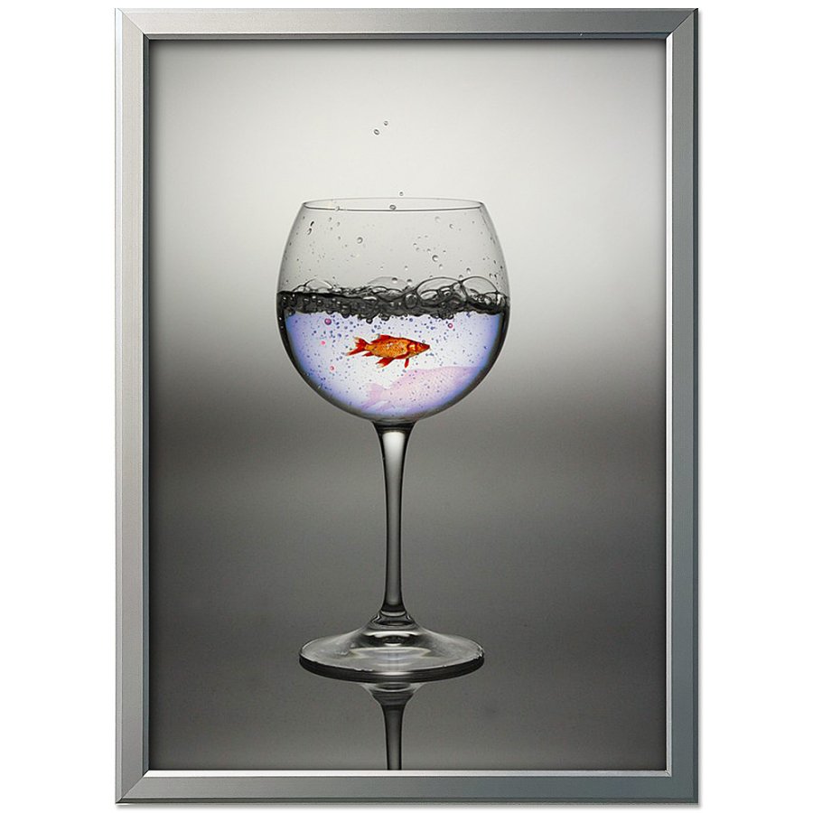 Klapprahmen mit 20mm Aluminium-Flachprofil, silber - 50 x 70 cm