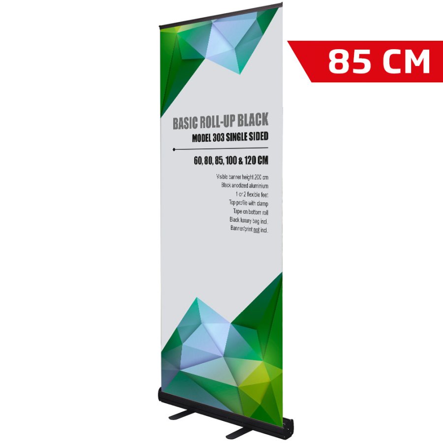Basic Roll-Up einseitig - 85x200 cm - Schwarz