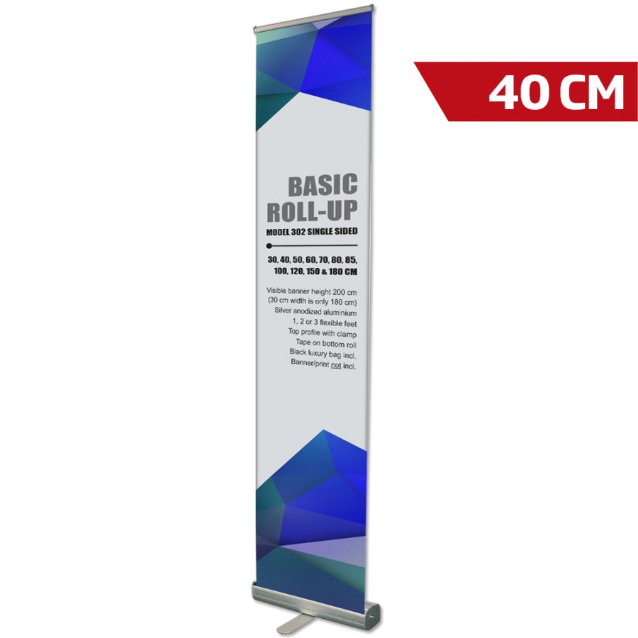 Basic Roll-up einseitig - 40x200 cm - Silber