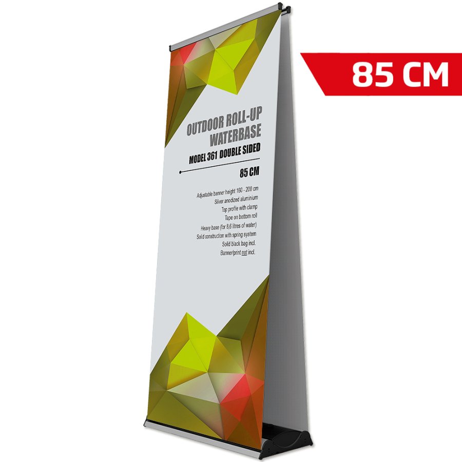 Outdoor Roll-up Waterbase, doppelseitig, Kassette, 85 x 160-200 cm