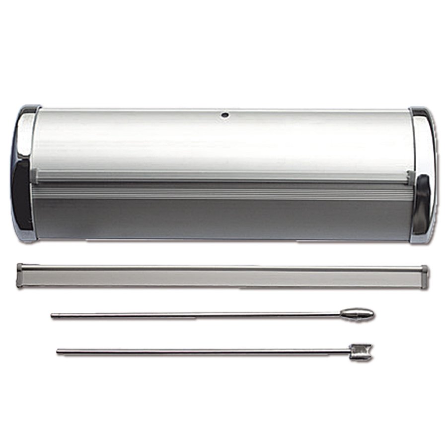 Mini Roll-up, einseitig, Kassette, silber, A3