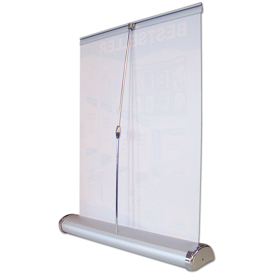 Mini Roll-up, einseitig, Kassette, silber, A4