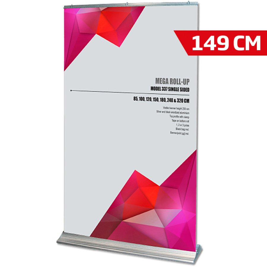 Mega Roll-up einseitig - 150x250 cm - Silber