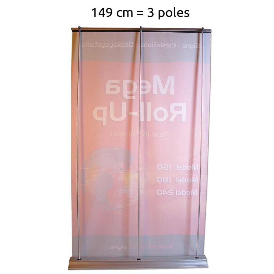 Mega Roll-up einseitig - 150x250 cm - Silber