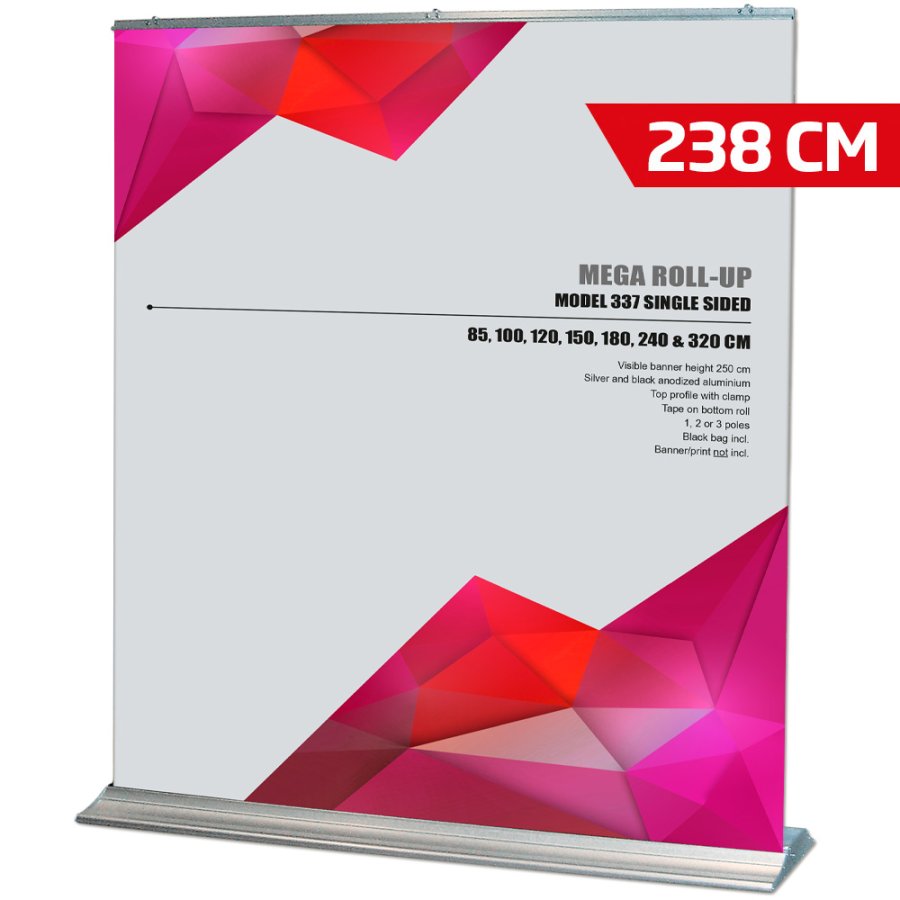 Mega Roll-up einseitig - 240x250 cm - Silber