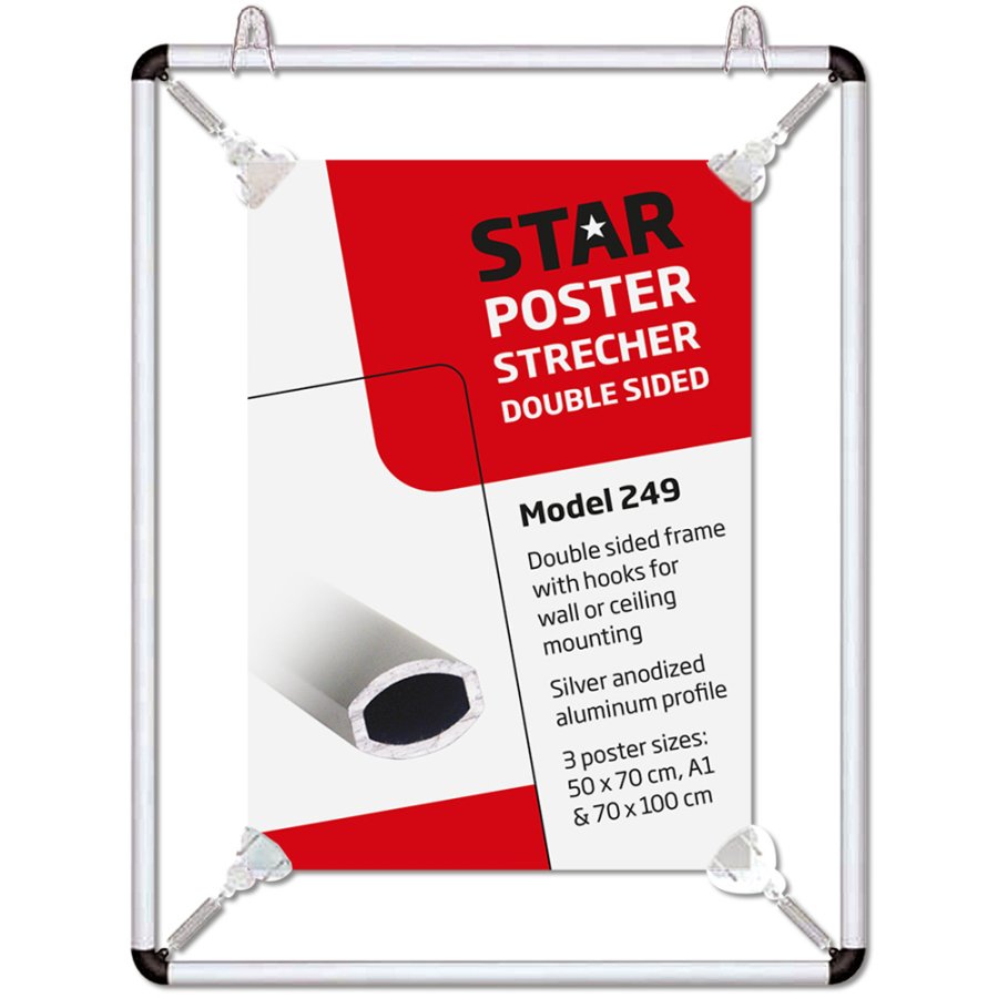 Poster Strecher Posterrahmen doppelseitig - A1 - Silber