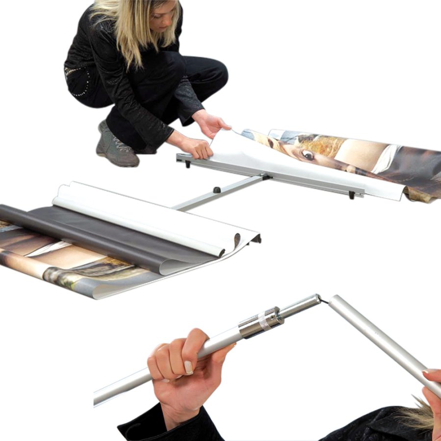 Quick-Banner doppelseitig ohne Banner und Druck - 100 x 200 cm