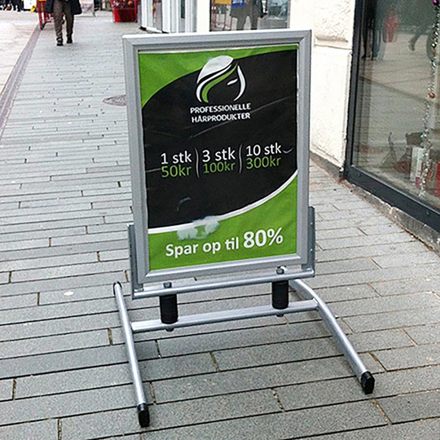 Wind-Line Lux Kundenstopper - 70 x 100 cm - Silber