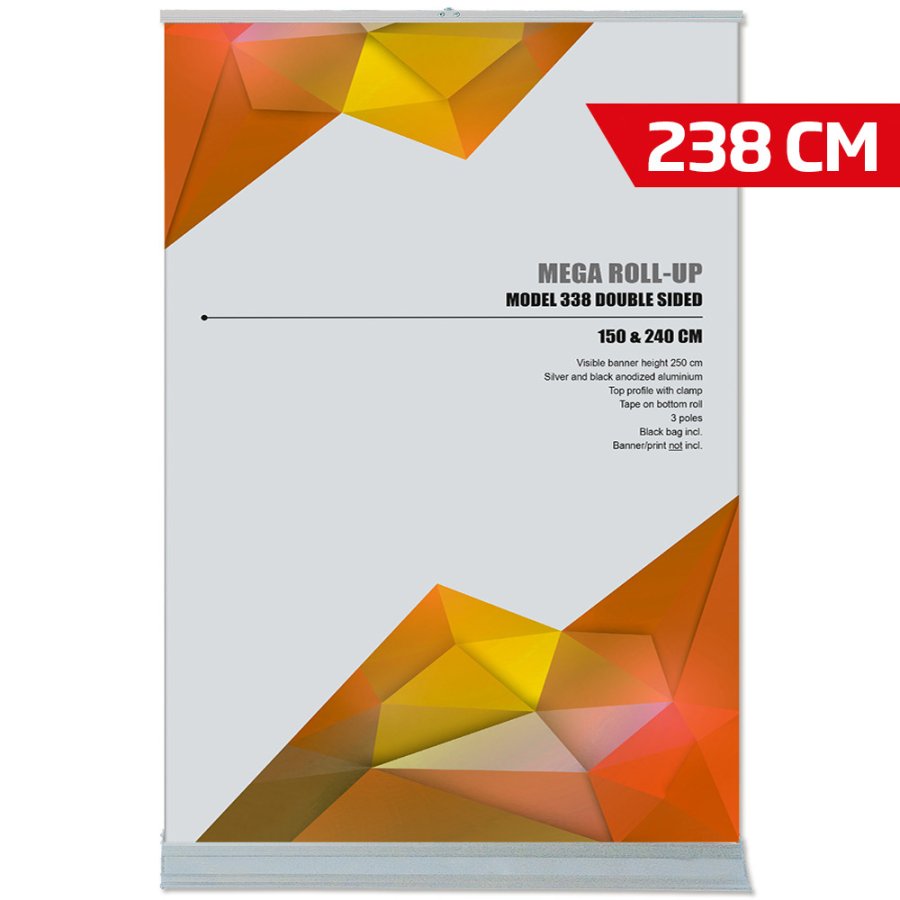 Mega Roll-up doppelseitig - 240x250 cm - Silber