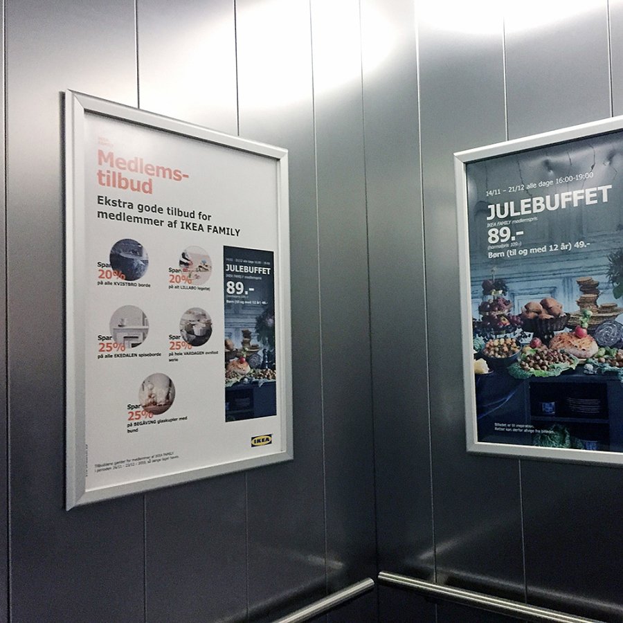 Klapprahmen mit 42mm Aluminium-Sicherheitsrahmenprofil, Silber - A0