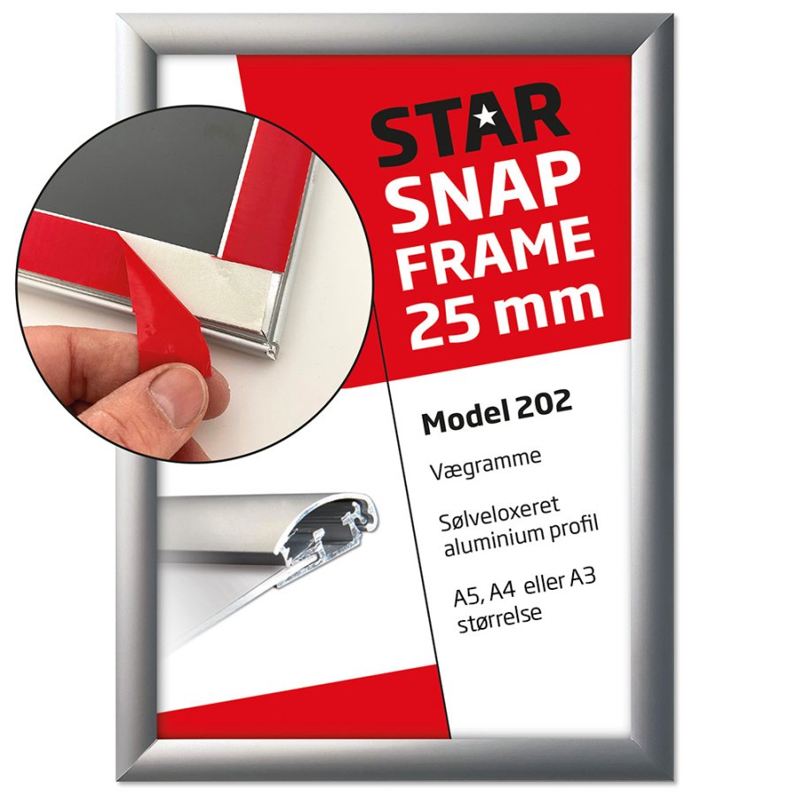 Klapprahmen Fast-Fix mit 25mm Aluminiumprofil, silber - A3
