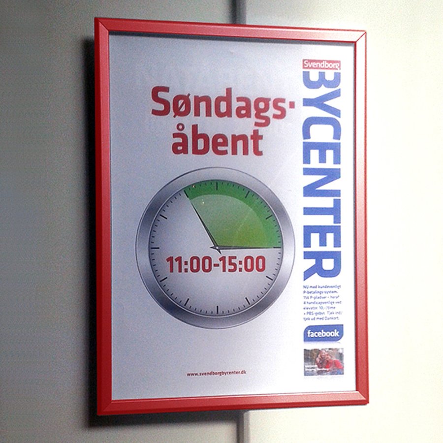 Klapprahmen mit 32mm Aluminium-Flachprofil, rot - 50 x 70 cm