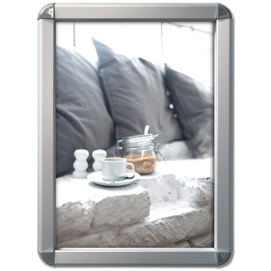 Klapprahmen mit 32mm Aluminium-Rondo-Profil, silber - A3