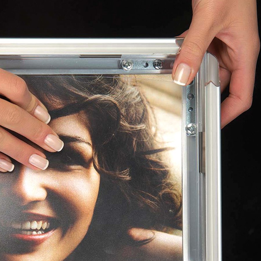 Klapprahmen mit 32mm Aluminium-Flachprofil, silber - 50 x 70 cm