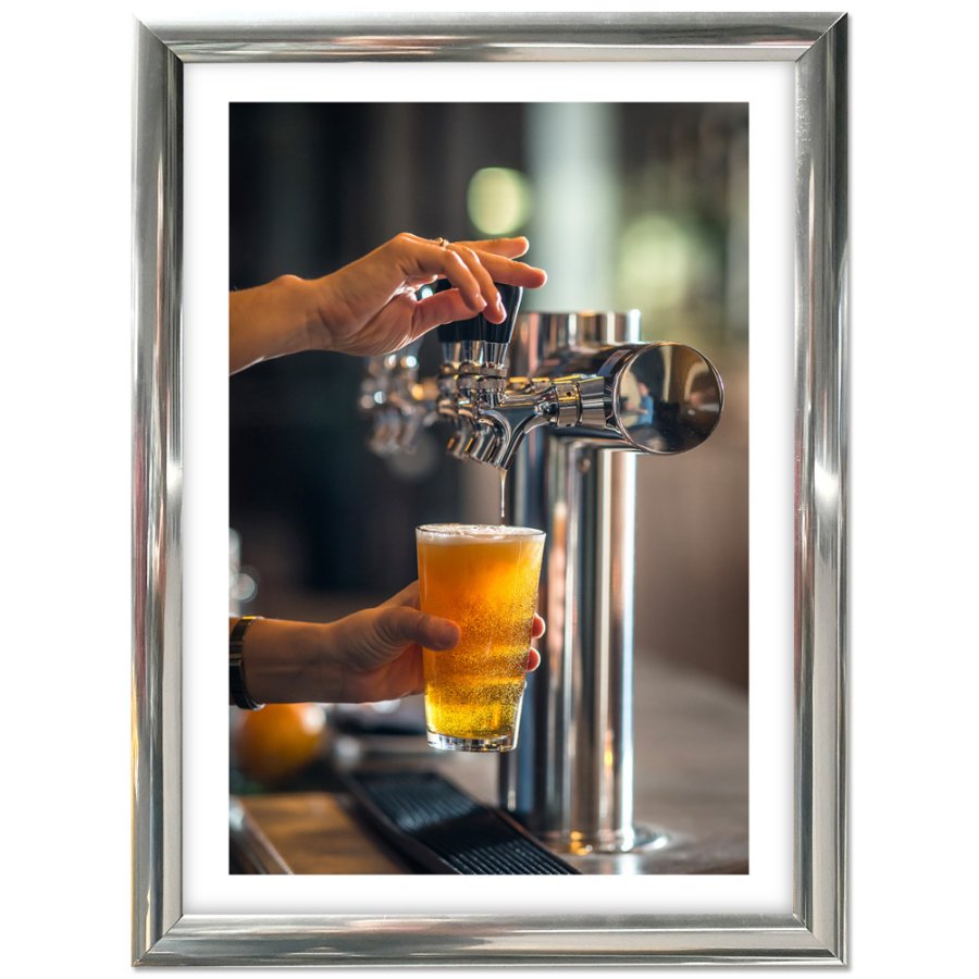 Klapprahmen mit 25mm Aluminiumprofil, Chrom - 70 x 100 cm