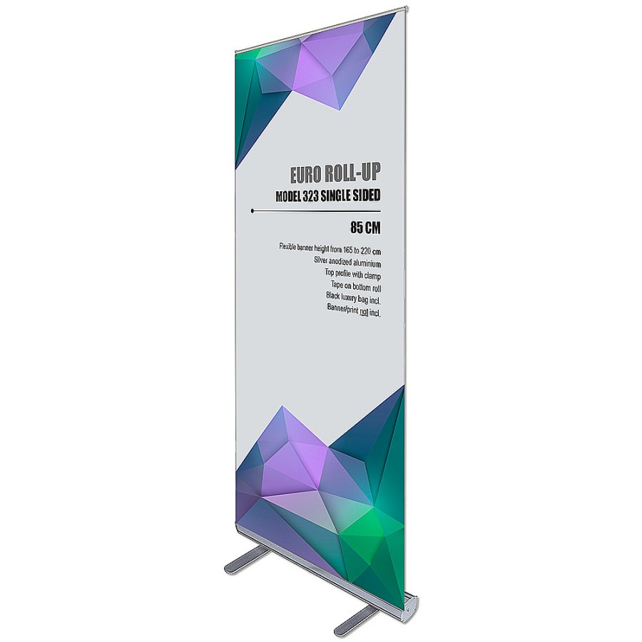 Euro-Roll-up-Kassette, einseitig, 85 x 220 cm - Silber