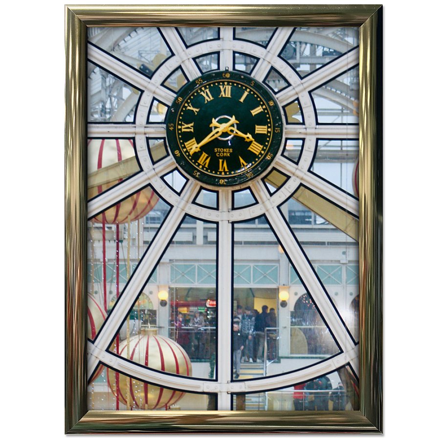 Klapprahmen mit 25mm Aluminiumprofil, gold poliert - 70 x 100 cm