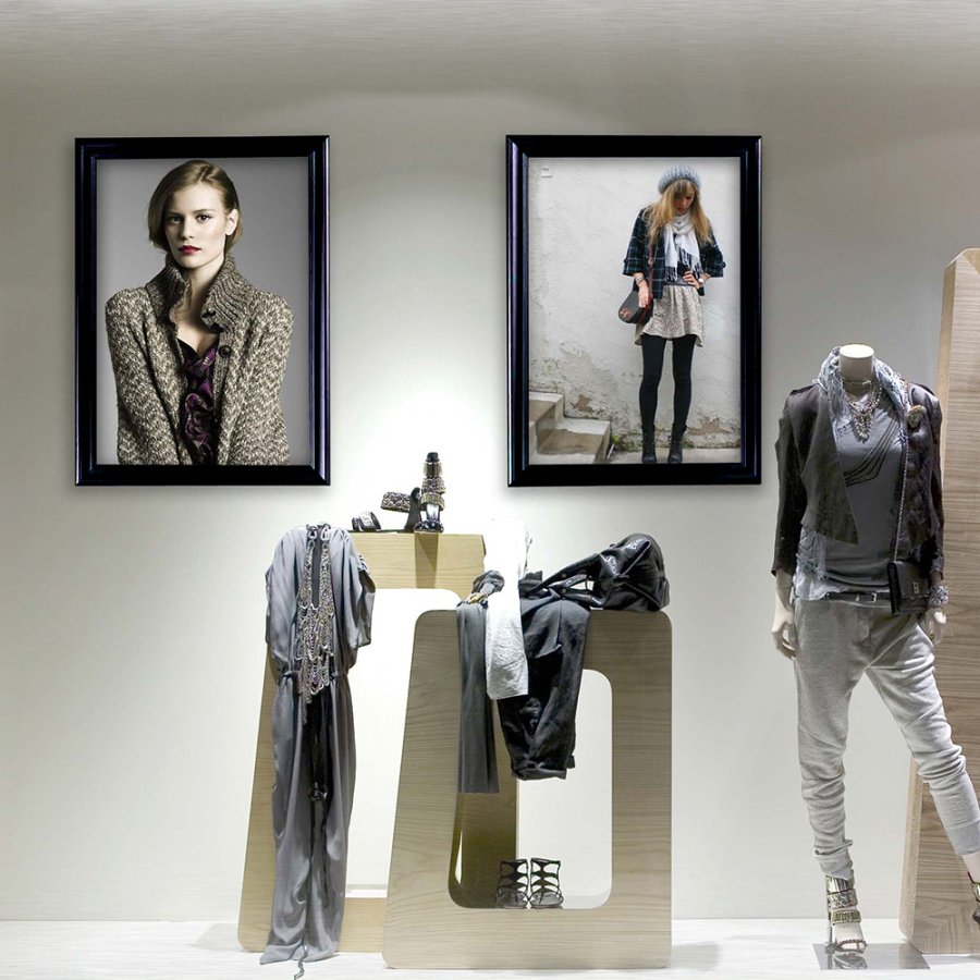 Klapprahmen mit 40mm Antik-Aluminiumprofil, schwarz - 100 x 140 cm