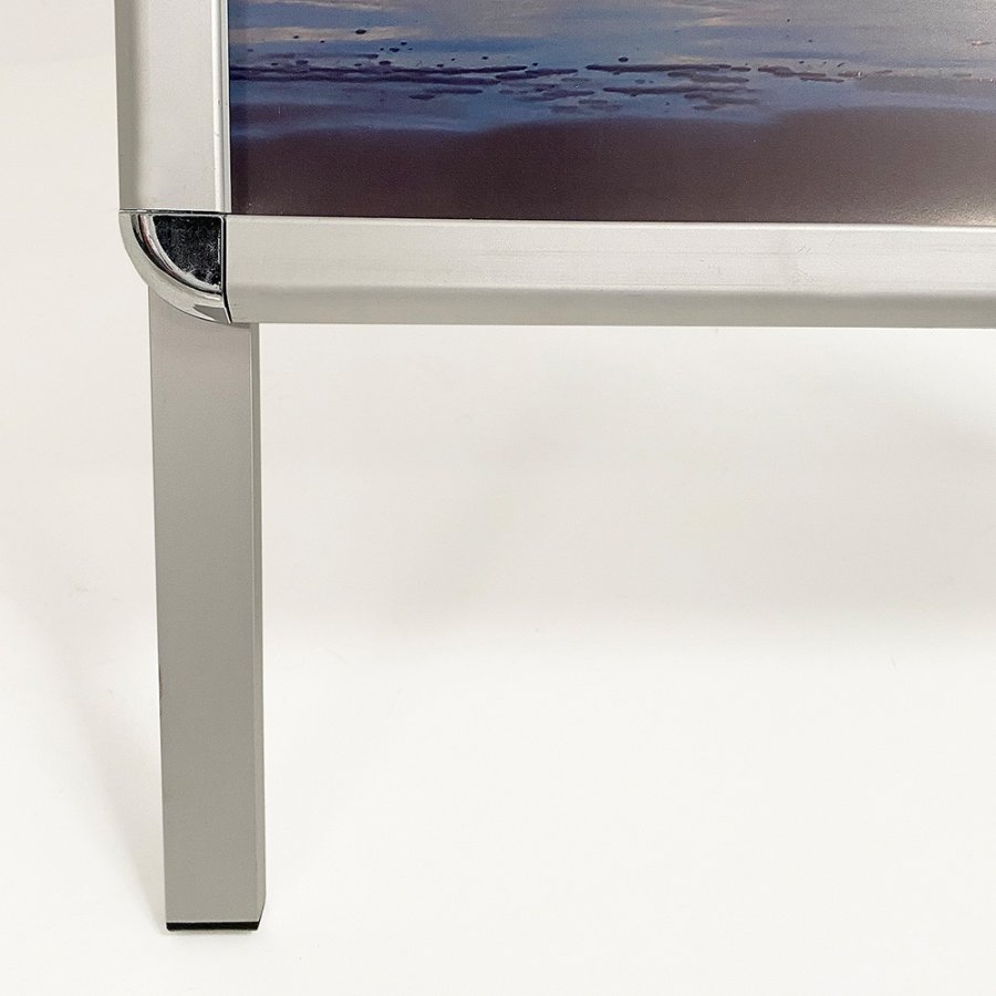 Alu-Line Rondo Kundenstopper - 70x100 cm - Silber