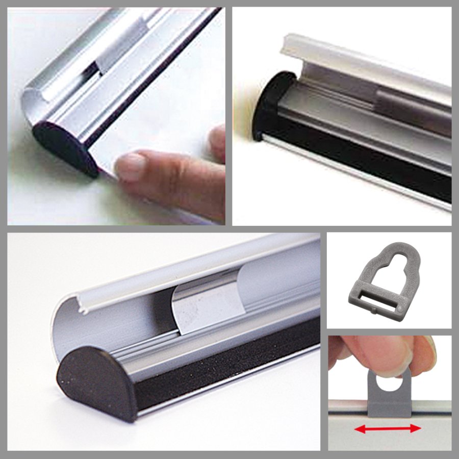 Poster-Line Set, Posterleiste mit 26mm Alu-Posterleisten - 60cm (A1)