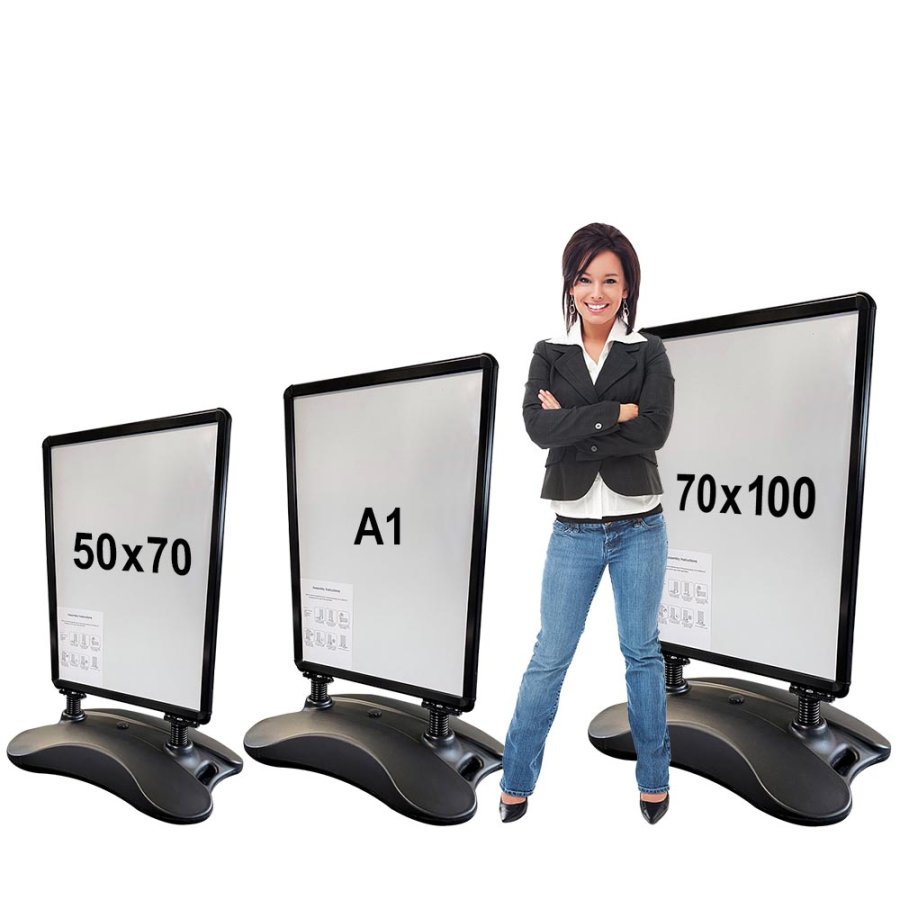 Wind-Sign Waterbase Basic Kundenstopper 32mm (R) 70x100cm - Schwarz