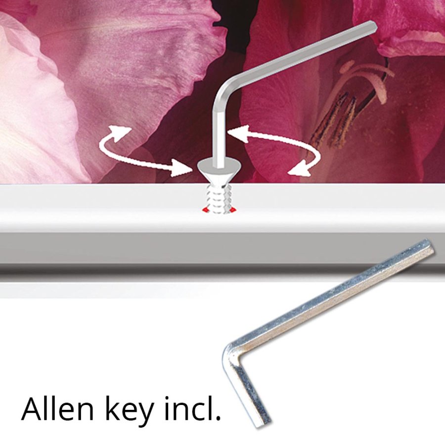 Abschlie&szlig;barer Klapprahmen mit 32mm Aluminiumprofil, silber - A4