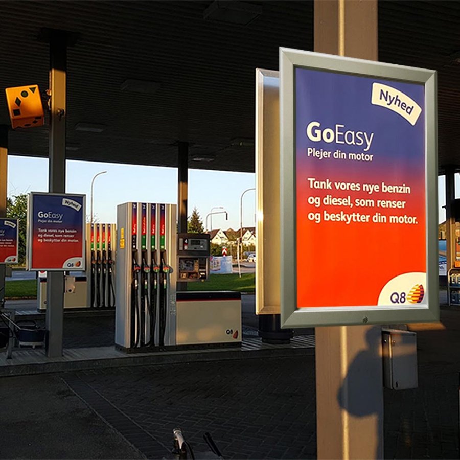 Abschlie&szlig;barer Klapprahmen mit 32mm Aluminiumprofil, silber - 70 x 100 cm