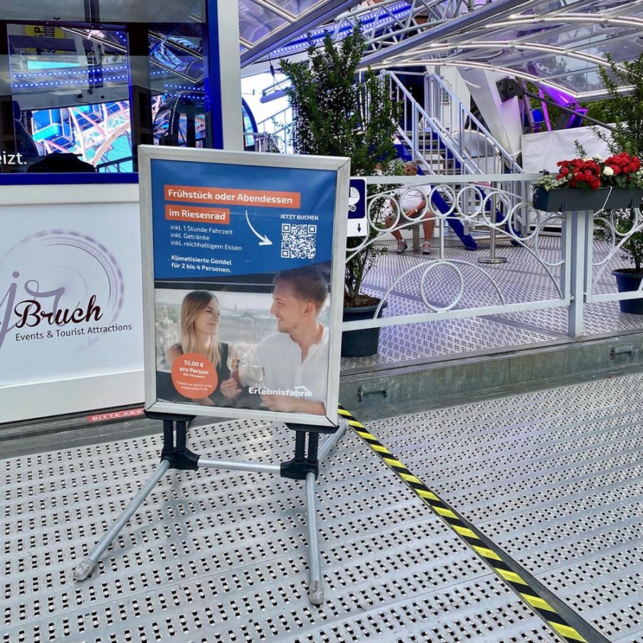 Wind-Line Budget Kundenstopper - 50 x 70 cm - Silber